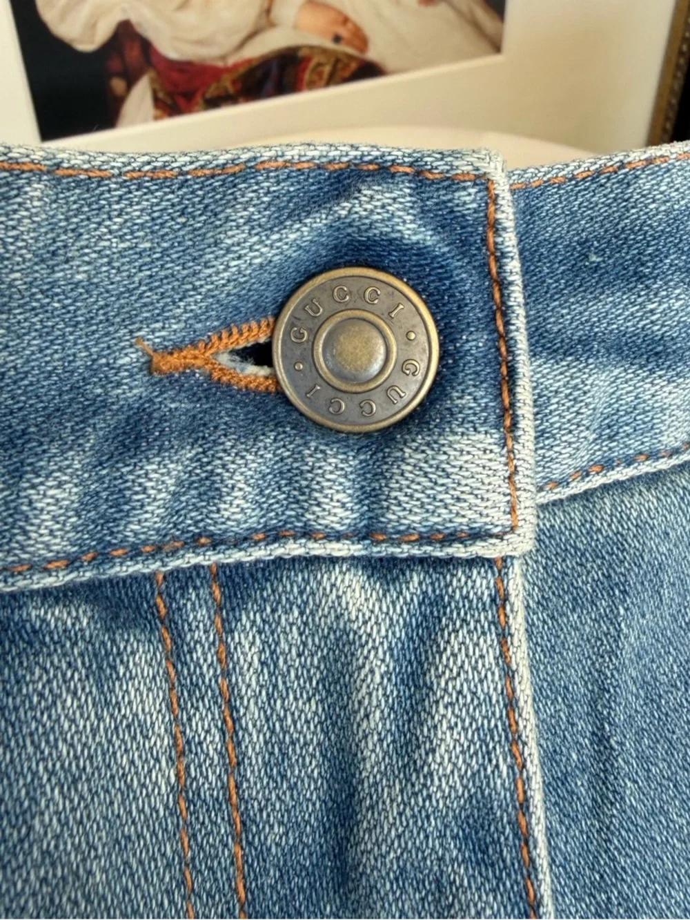 GUCCI 🍒Cherry Patch Jean Shorts - Picture 3 of 11